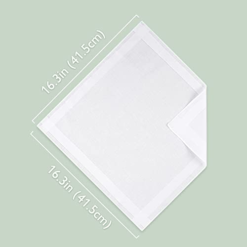 Zenssia Men's White Pure Cotton Handkerchiefs with Hem, Pack of 6 Pieces Hankies - Image 4
