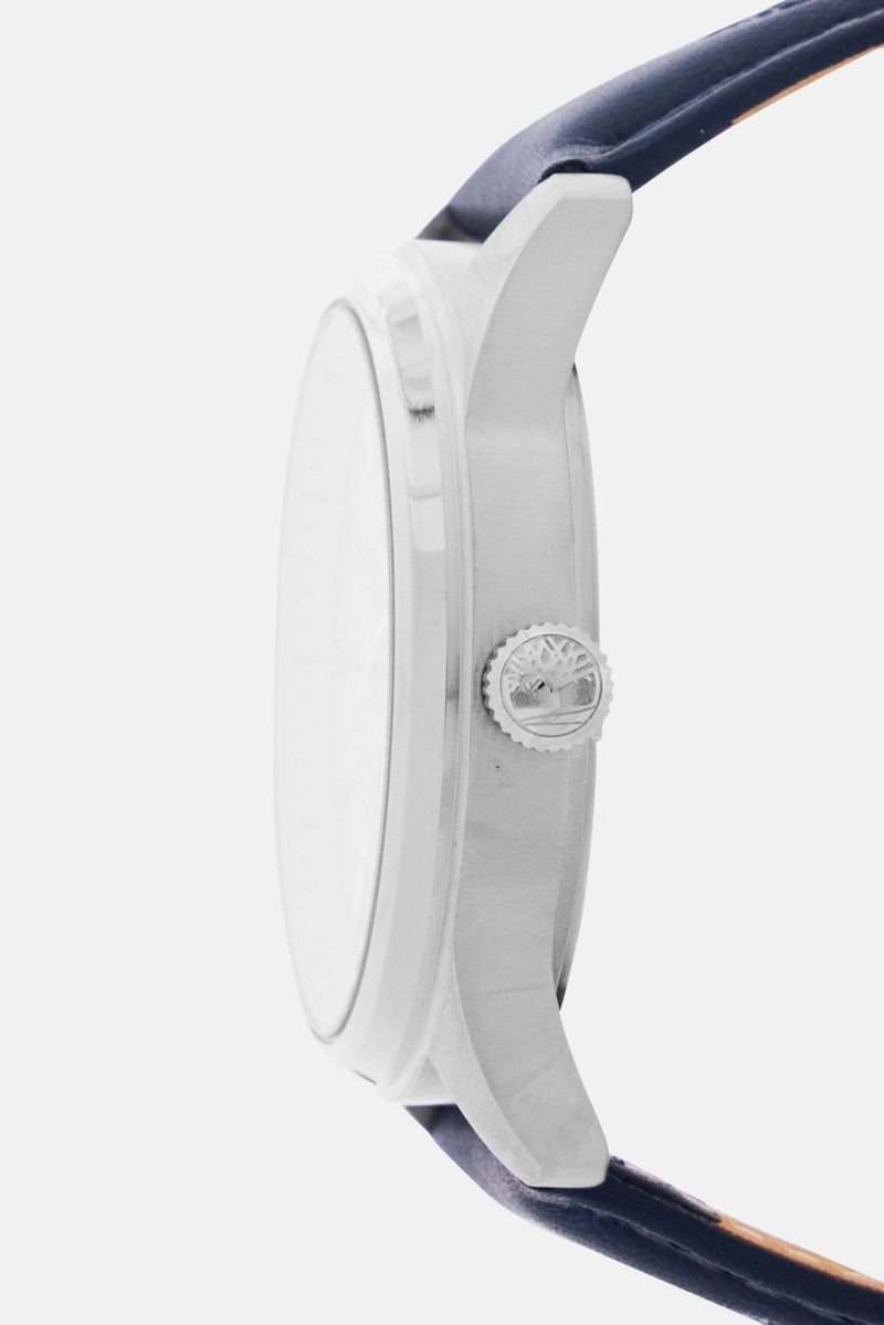 Timberland Men TDWGA0029701 Leather Analog Watch 45 mm, Navy  - Image 4