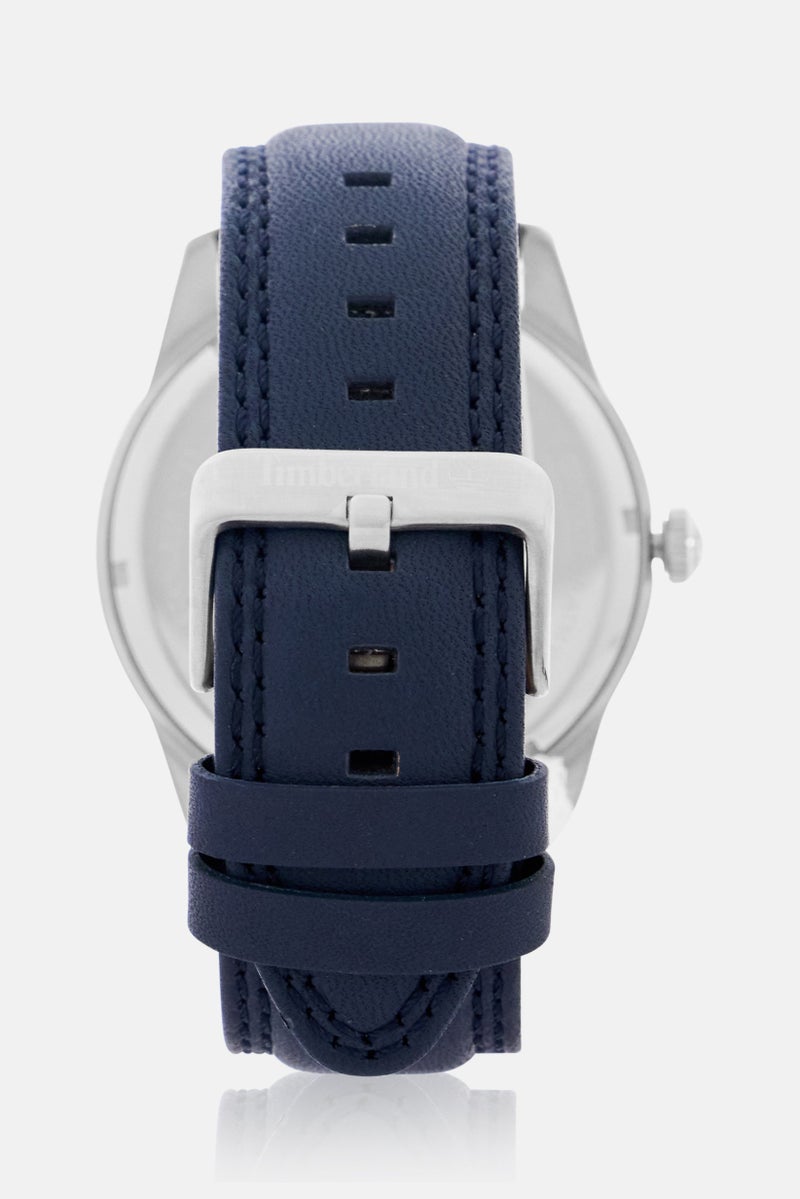 Timberland Men TDWGA0029701 Leather Analog Watch 45 mm, Navy  - Image 5