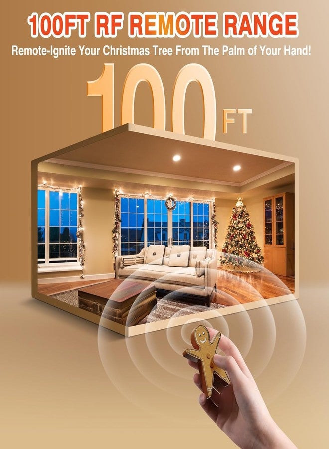 GASREKV Remote Control Outlet for Christmas Tree Lights, Gingerbread Man Wireless Remote Switch, Christmas Tree Remote Control with Built-in Music Feature, 100Ft Range - Image 4