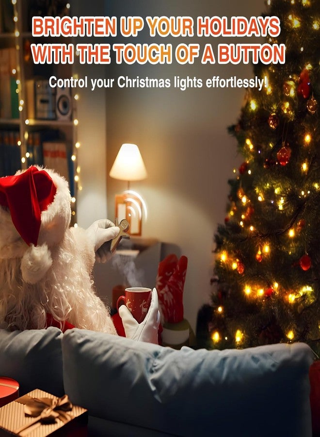 GASREKV Remote Control Outlet for Christmas Tree Lights, Gingerbread Man Wireless Remote Switch, Christmas Tree Remote Control with Built-in Music Feature, 100Ft Range - Image 2
