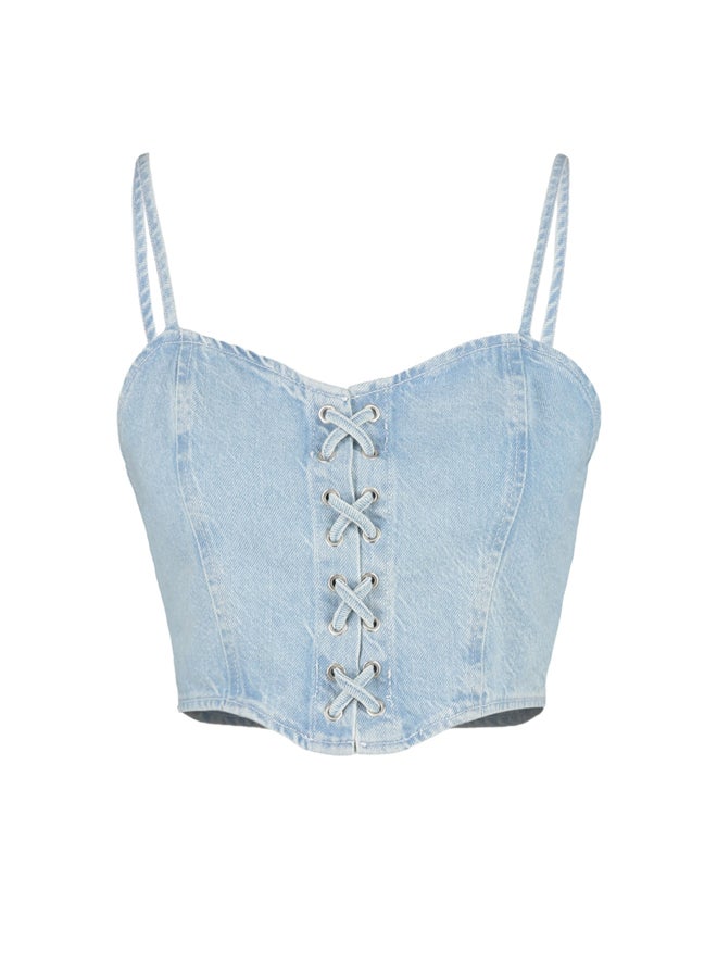 trendyol Blue Eyed Denim Bustier TWOSS23BS00010  - Image 4
