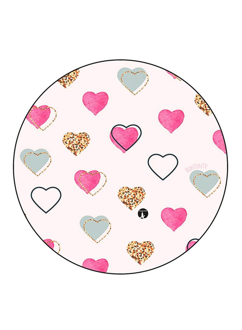 Hearts Printed Mouse Pad Multicolour