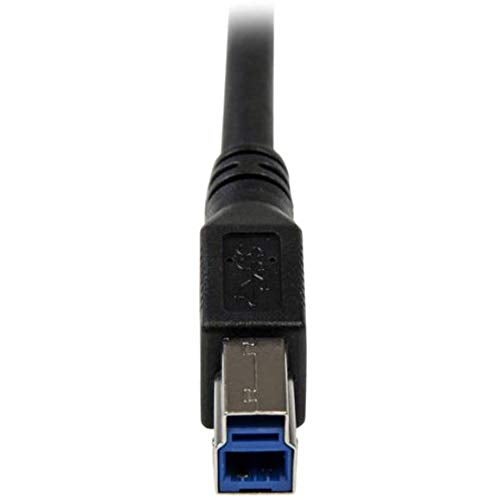 StarTech.com 1m Black SuperSpeed USB 3.0 Cable - Right Angle A to B - 3 ft USB 3 Cable - Right Angle USB 3.0 A (M) to USB 3.0 B (M) (USB3SAB1MRA) - Image 2