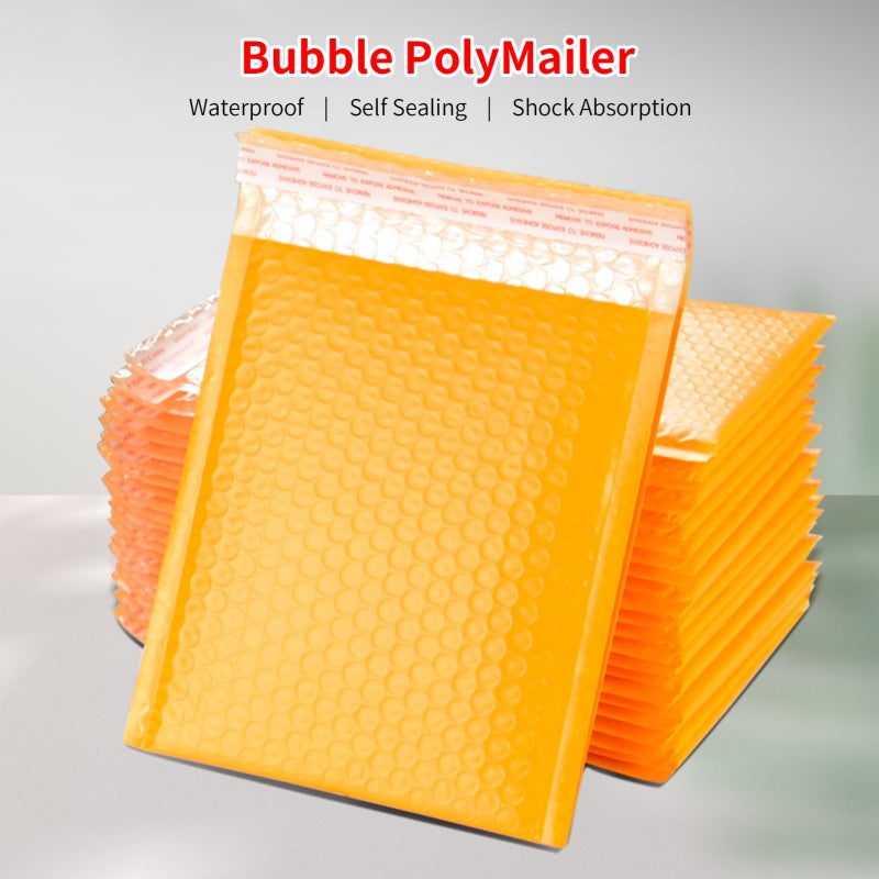 Yellow Bubble Envelopes 15x20cm Self-Adhering Tamperproof Seal - Double-Sided Bubble Protective Waterproof Shipping Mailers for Fragile Item Shipping & Packaging - Image 2