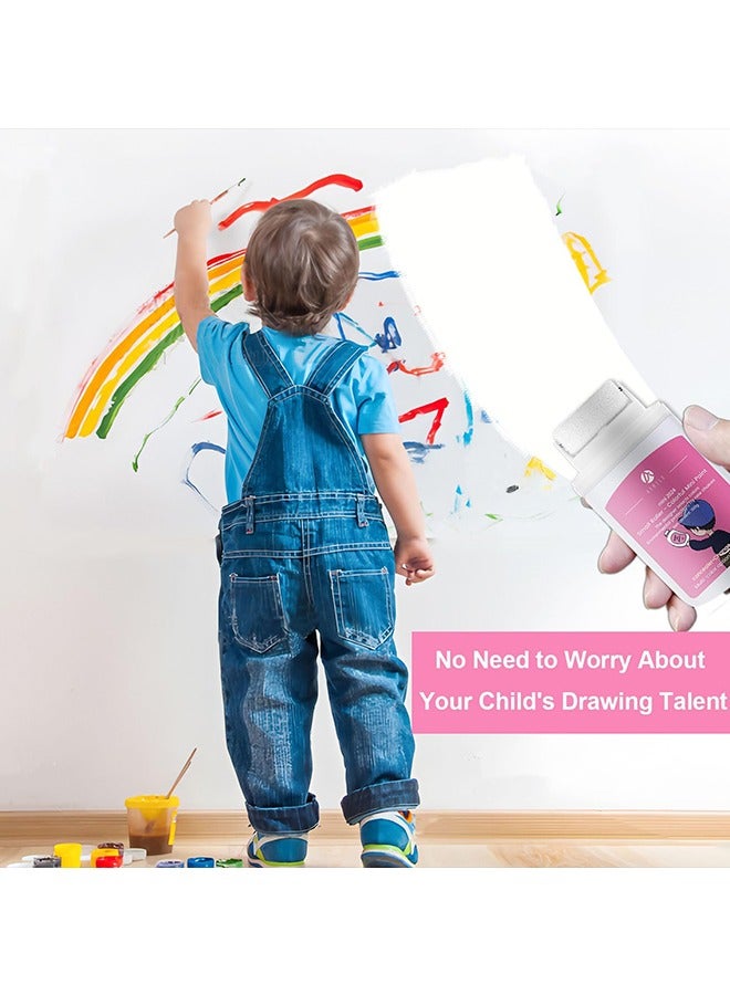 ASHILE Small Roller Colorful Mini Paint - Portable Wall Repair Paint Wall Mending Agent Wall Spackle with Roll Brush Wall Surface Hole Fill Quick and Easy Solution (3.5oz & White) - Image 5