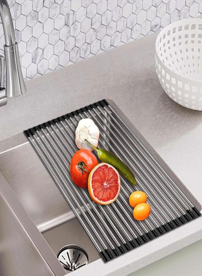 Bletilla Dish Drying Rack, Dish Drainer Rack, Roll up Drying Rack for Kitchen,Stainless Steel (Drain Rack Big) - Image 1