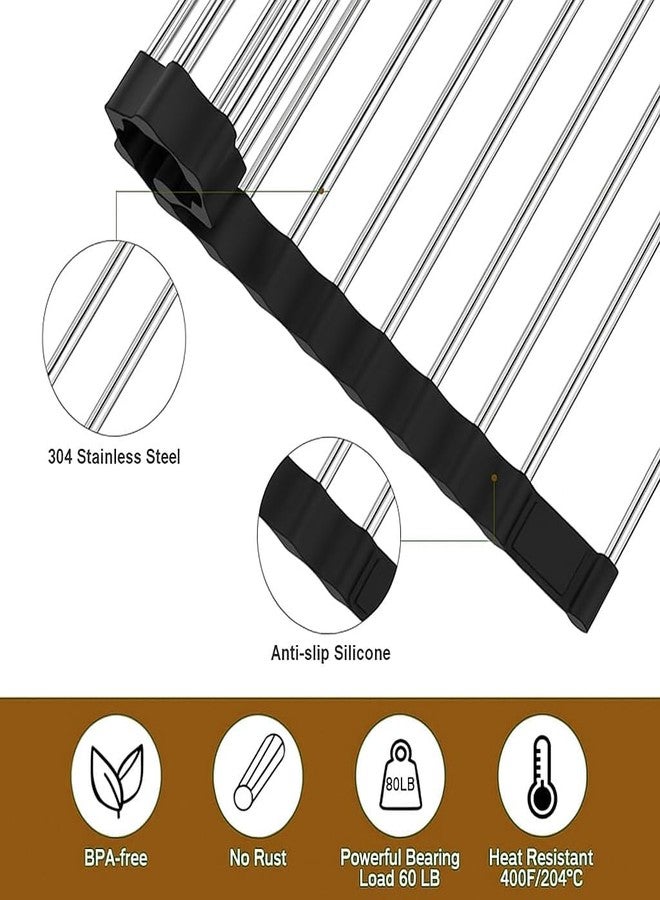 Bletilla Dish Drying Rack, Dish Drainer Rack, Roll up Drying Rack for Kitchen,Stainless Steel (Drain Rack Big) - Image 3