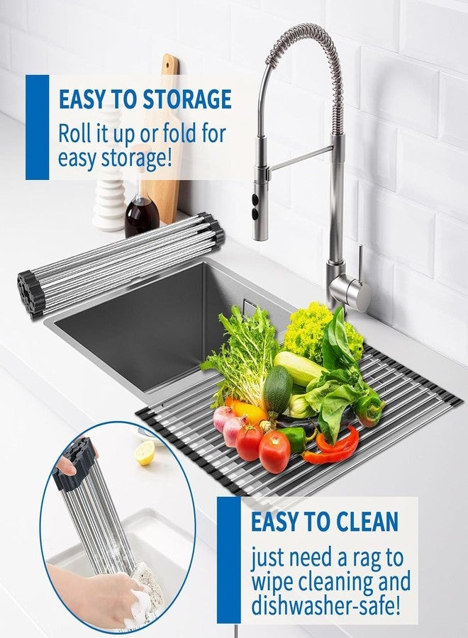 Bletilla Dish Drying Rack, Dish Drainer Rack, Roll up Drying Rack for Kitchen,Stainless Steel (Drain Rack Big) - Image 4