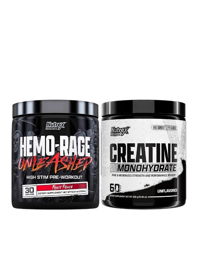 نورتكس ريسيرش نيوتركس ريسيرتش كرياتين مونوهديرات 300 جرام + نيوتركس ريسيرتش هيمو ريج بري وورك اوت نكهة الفواكة 30 استخدام - Image 1