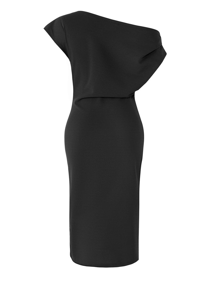 trendyol Black Midi Shirring/Draping Detail Knitted Dress Twoss25El00780 - Image 5