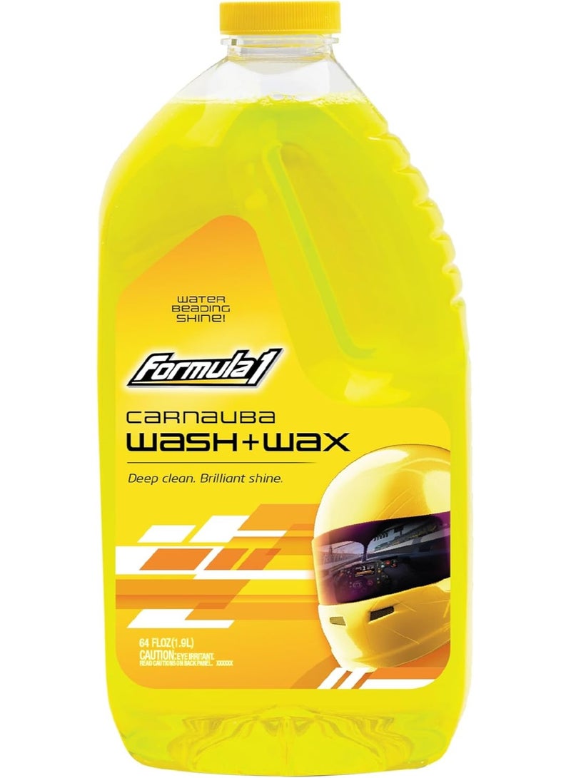 Formula 1 Carnauba Car Wash And Wax Deep Cleaning High Gloss Shine And Lasting Protection Car Cleaning Supplies 1.9L - Image 1