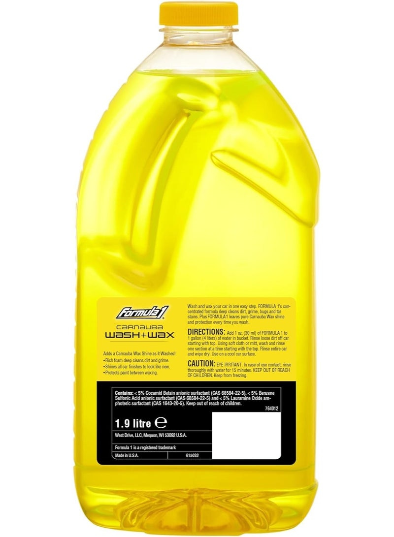 Formula 1 Carnauba Car Wash And Wax Deep Cleaning High Gloss Shine And Lasting Protection Car Cleaning Supplies 1.9L - Image 2