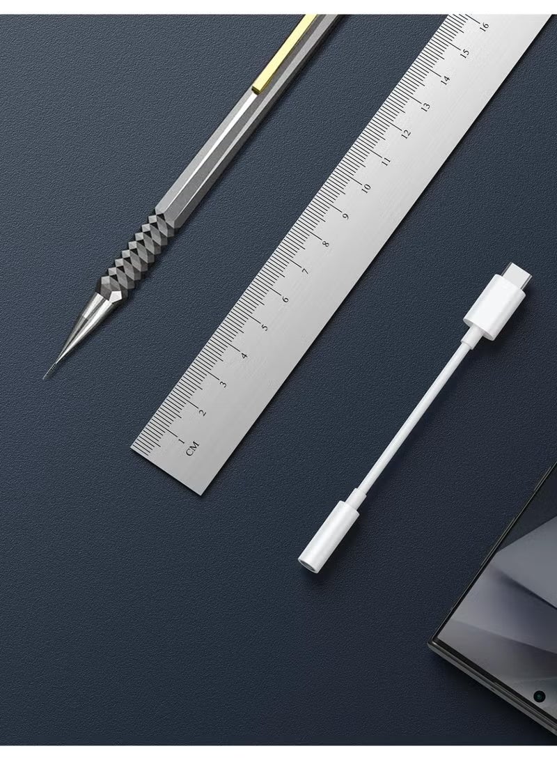 اتش بي ار تي محول USB Type‑C إلى 3.5 مم لمقبس سماعة الرأس، محول صوت من النوع Type‑C إلى AUX لهواتف iPhone 17/16/15 وسامسونج Galaxy Google Pixel وiPad Pro، لجميع هواتف USB Type‑C (أبيض) - Image 2