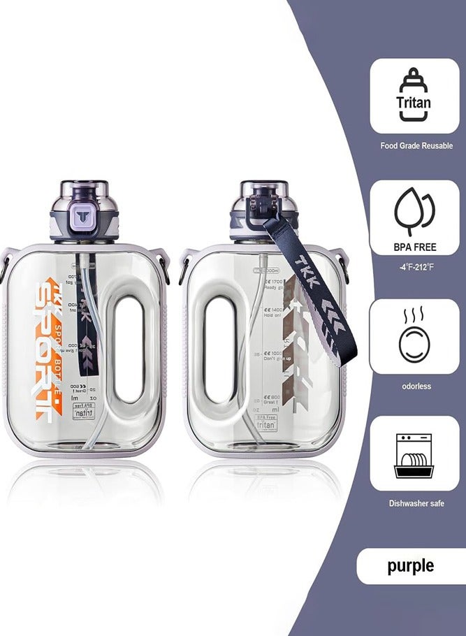 SPORT Half Gallon Water Bottle – Double-Walled Insulated with Handle for Fitness & Daily Use – 1600ml/1.6L - Image 4