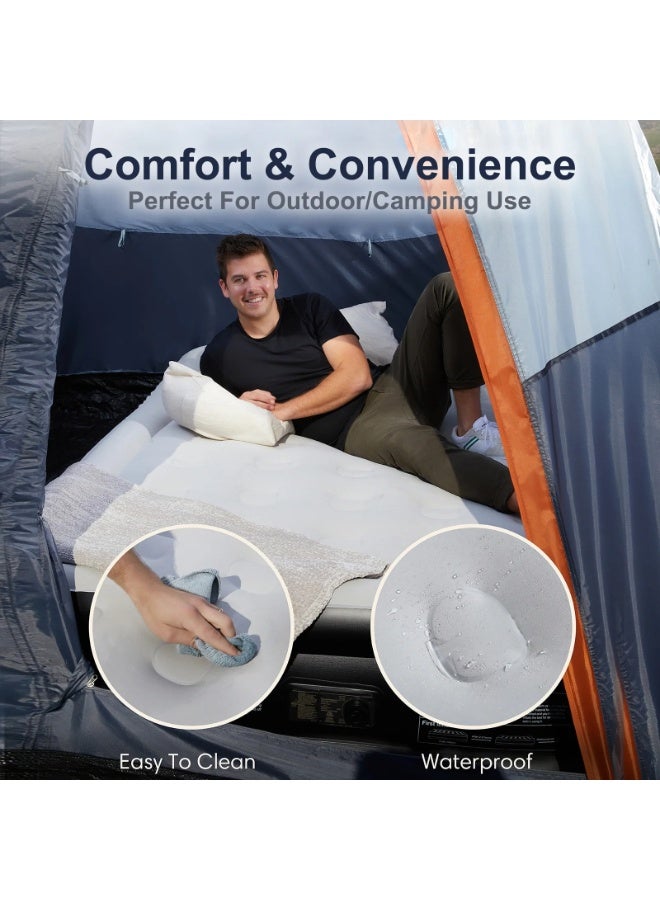 مرتبة هوائية ذاتية النفخ مزودة بمضخة مدمجة، نفخ سريع خلال دقيقة واحدة، سطح علوي ناعم مخملي فاخر، مناسبة للمنزل والتخييم والضيوف، 190×100×40 سم - Image 5