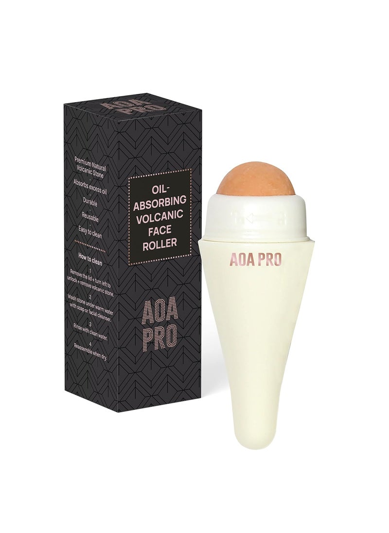 AOA STUDIO - AOA Studio Face Roller for OilAbsorbing Volcanic Face Roller Reusable Facial Skincare Tool Face Massage White - Image 1