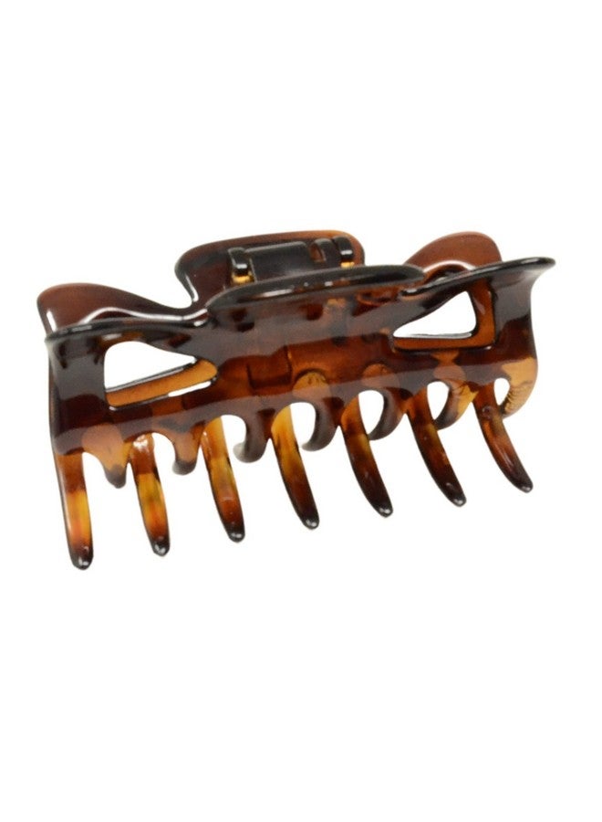 Parcelona French Classic Shaded Tortoise Shell Brown 3" Covered Spring Celluloid Made In France Jaw Claw Hair Clip Clutcher Clamp For Women And Girls - Image 1