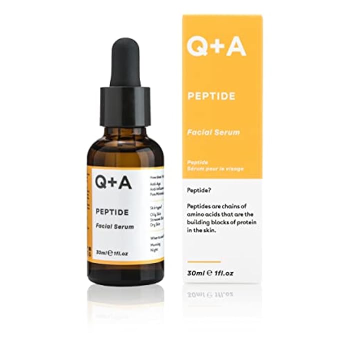 Q+A Peptide Facial Serum (30ml), Natural Anti Ageing Face Serum with Hyaluronic Acid, Pure Peptide, Magnesium, Fragrance Free Skincare, Hydrates and Plumps the Skin for a Youthful Glow - Image 1