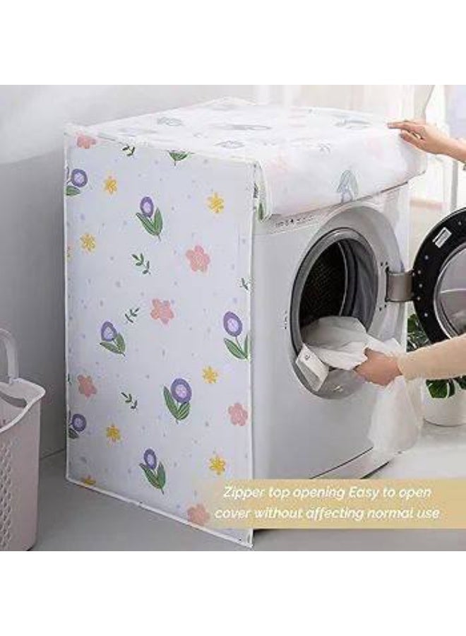 Washing Machine Cover... Front-Loading Automatic  Automatic front-loading washing machine cover 🥰 Excellent waterproof material Completely waterproof Very stylish ...Waterproof plastic sheeting... Available in delicate designs... Excellent quality 🥰 Specifically for front-loading automatic washing machines 🥰 Available in multiple styles and designs Size: 85*62*58cm - Image 2