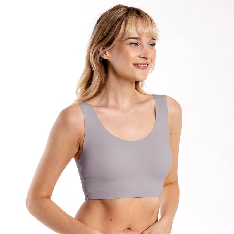 Floatley to The T-Shirt Scoop Neck Bra for Women, Silky Comfort Wirefree Seamless Grip Band Pullover Bra with Removable Pads - Image 2