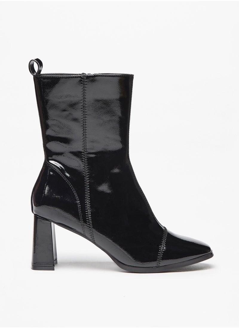 Flora Bella By Shoexpress - Women Solid Boots with Block Heels and Zip Closure - Image 1