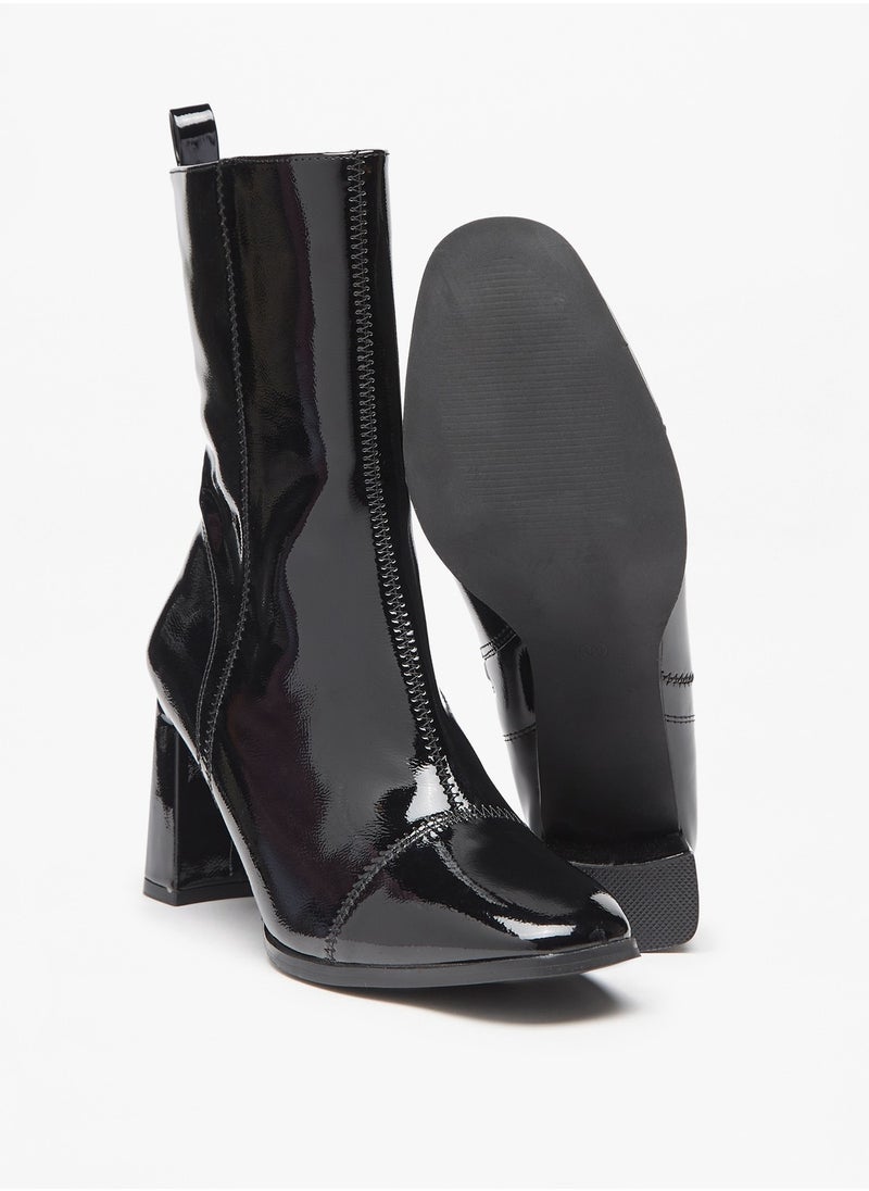 Flora Bella By Shoexpress - Women Solid Boots with Block Heels and Zip Closure - Image 1