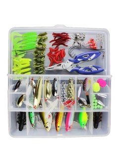 120 PCS Fishing Lures Mixed Including Spinners,VIB,Treble Hooks,Single Hooks,Swivels,Pliers and Tackle Box