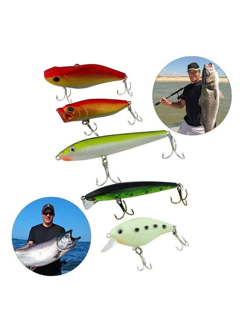 CMGTYYD 120 PCS Fishing Lures Mixed Including Spinners,VIB,Treble Hooks,Single Hooks,Swivels,Pliers and Tackle Box  - Image 2