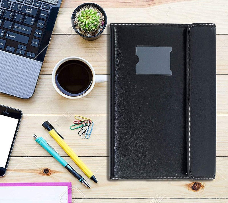 ANG PU Leather Multipurpose Document File Folder for Certificate A4 Size Executive Document Organizer File - Black (10 Sleeves 1 PCS) - Image 3