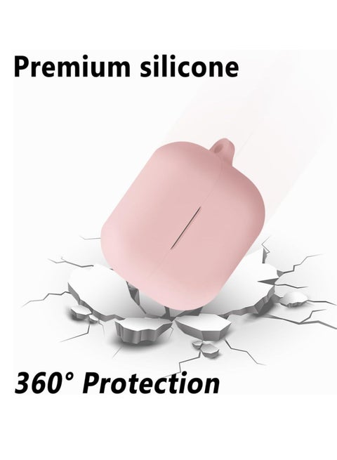 جراب متوافق مع سماعات سامسونج جالاكسي بودز 3 برو وبودز 3 حماية من السيليكون الناعم مضاد للصدمات لسماعات الاذن اللاسلكية مع حلقة تثبيت مصباح امامي مرئي (زهري)