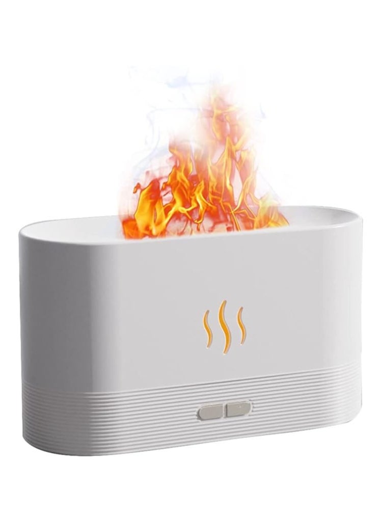 Generic Essential Oil Diffuser With Flame,180ml Aroma Flame Night Light, White  - Image 1