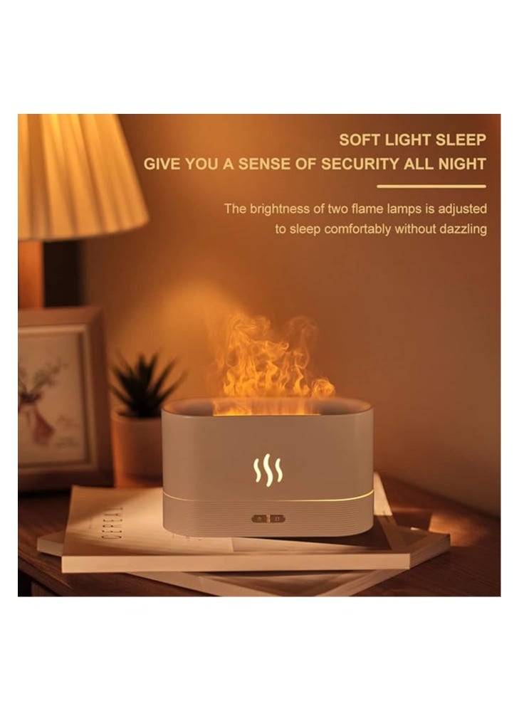 Generic Essential Oil Diffuser With Flame,180ml Aroma Flame Night Light, White  - Image 3