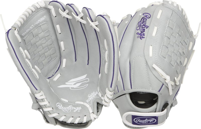 Rawlings راولينغز | سلسلة شور كات قفاز سوفتبول سريع | بنفسجي/رمادي/أبيض | RHT | 12'  - Image 1