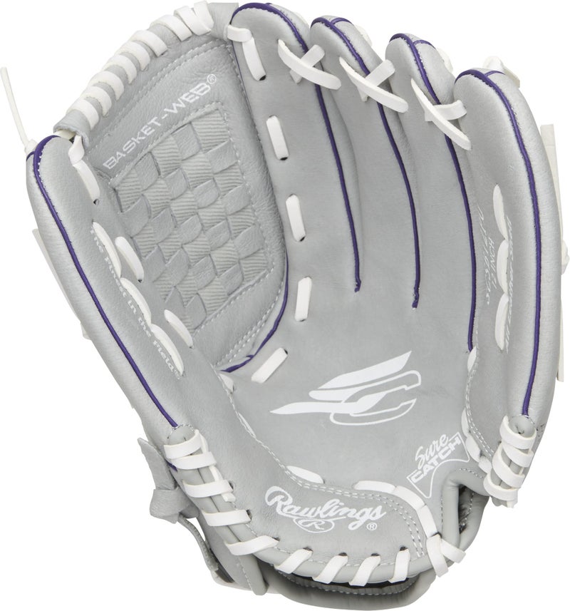 Rawlings راولينغز | سلسلة شور كات قفاز سوفتبول سريع | بنفسجي/رمادي/أبيض | RHT | 12'  - Image 3