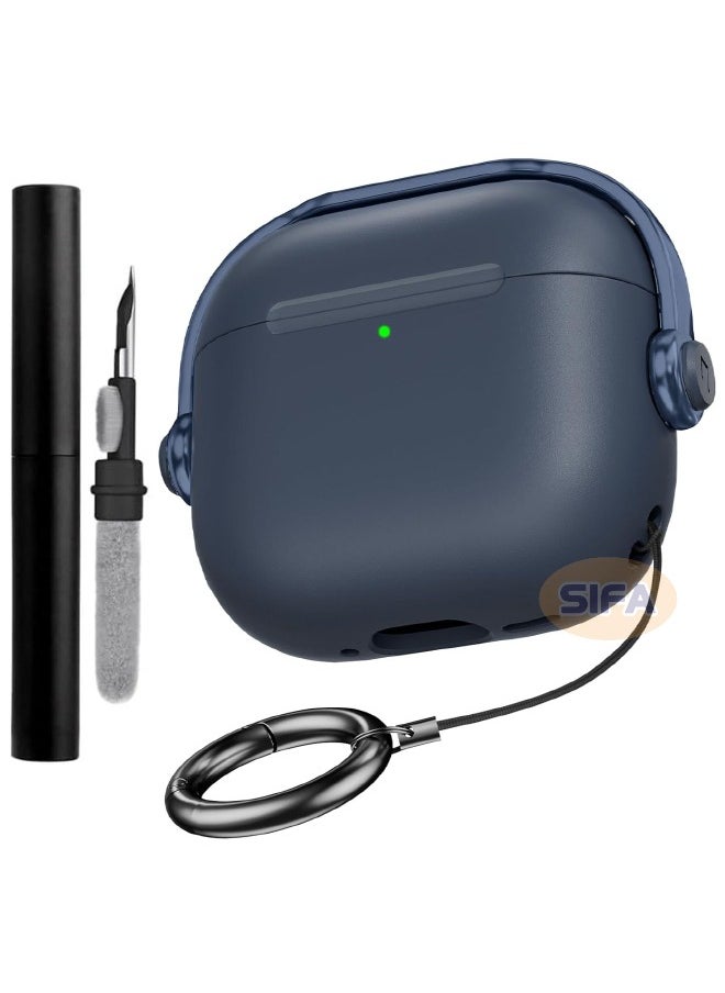 Generic - Airpods 4 Case, Airpods 4th Generation Case with Safety Lock, Airpods 4 Generation Protective Case with Cleaner Kit, Soft TPU Shockproof Cover with Keychain for Apple Airpods 4 2024 (Blue) - Image 1