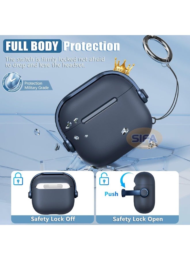 Generic - Airpods 4 Case, Airpods 4th Generation Case with Safety Lock, Airpods 4 Generation Protective Case with Cleaner Kit, Soft TPU Shockproof Cover with Keychain for Apple Airpods 4 2024 (Blue) - Image 1