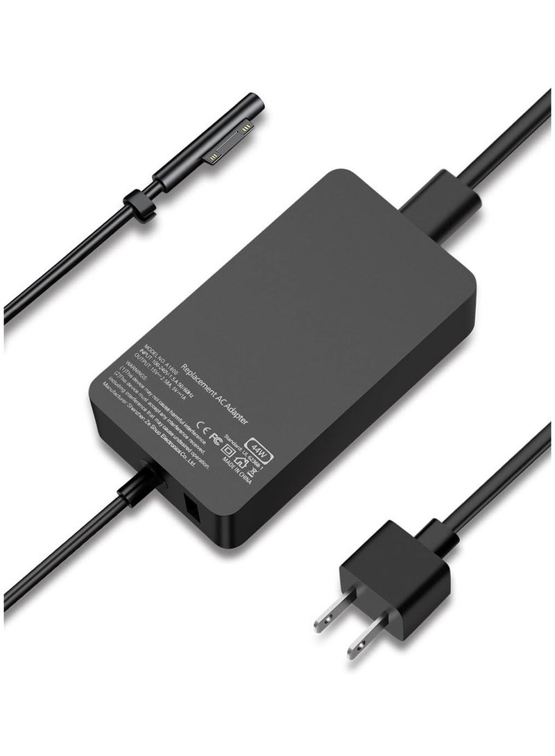 Zeshuo Surface Charger, 44W 15V 2.58A Power Supply AC Adapter Charger for Microsoft Surface Pro 3/4/5/6/7, Surface Laptop 3/2/1, Surface Go/Book, with 6ft Power Cord
