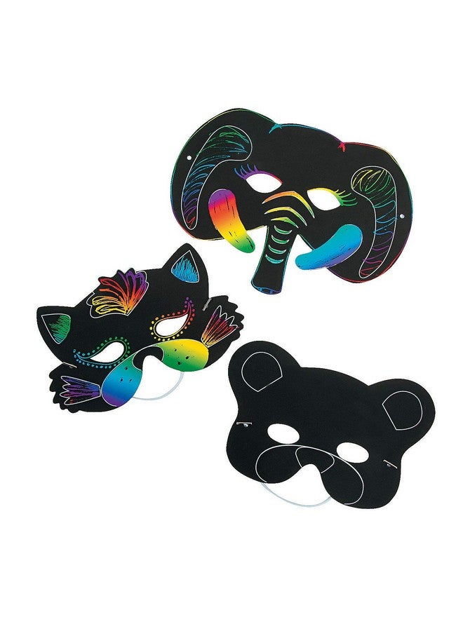 Fun Express Magic Scratch Paper Animal Masks - Scratch Art - Crafts for Kids and Fun Home Activities - VBS Vacation Bible School Supplies/Decor - Image 1