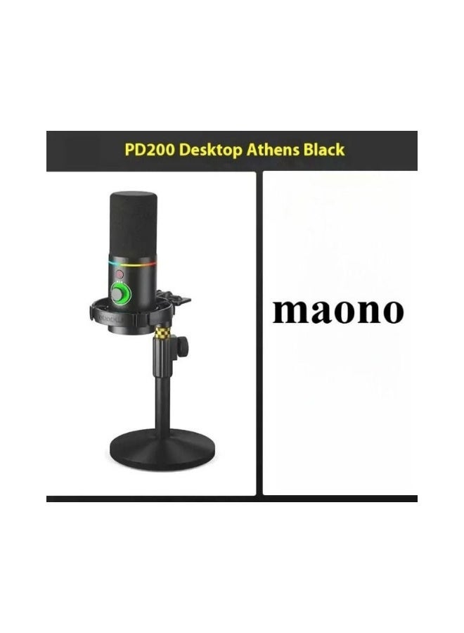 ماونو ميكروفون الألعاب الاحترافي الديناميكي RGB Maono Pd200x، معدات التسجيل، أسود - Image 2