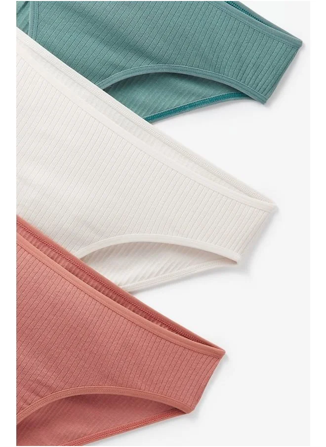 JUNE June Women 3-Pack Panties Teal - Ecru - Cinnamon