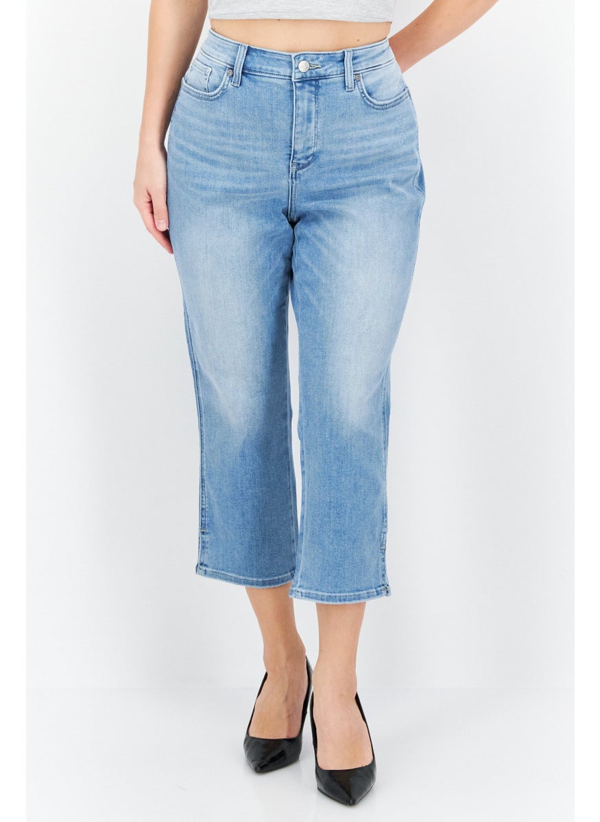 NYDJ - Women Regular Fit Straight Leg Ankle Denim Jeans, Blue - Image 1