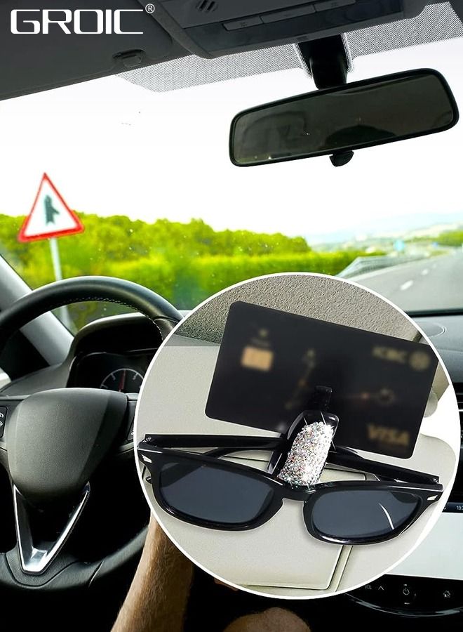 GROIC 2PCS Car Glasses Organizer,Bling Sunglass Holder for Visor,Glasses Clip Hanger, Eyewear Mount Clip,Fashion Interior Accessories - Image 5