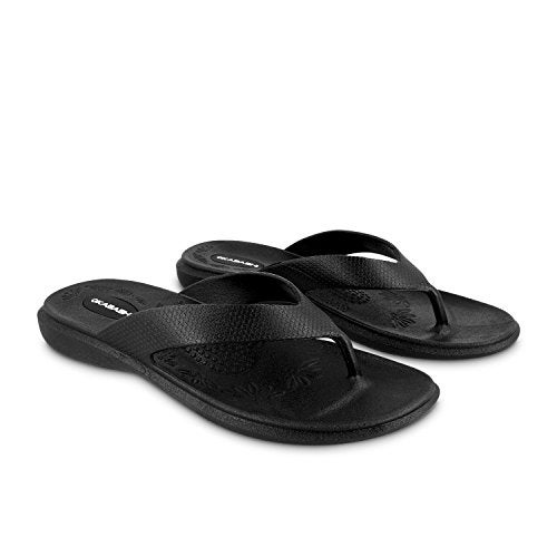 OKABASHI Maui Flip Flops | Womens Sandals | Black | Size L (Womens 9.5-10.5) - Image 1