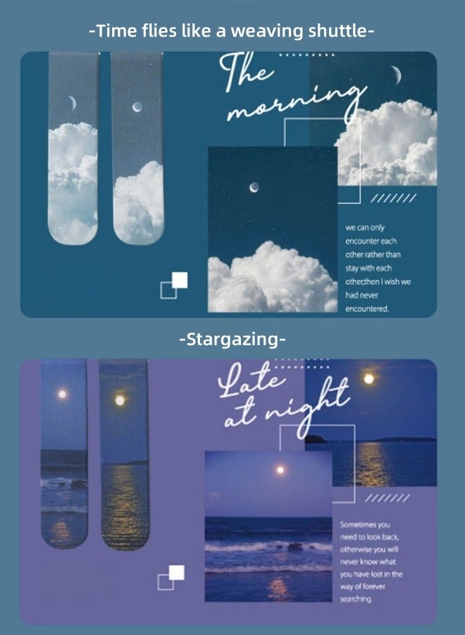 Harse Magnetic Bookmarks, 12pcs Magnet Page Markers Landscape Pattern Assorted Page Clips Book Markers for Students Teachers Book Lovers Book Club Library - Image 4