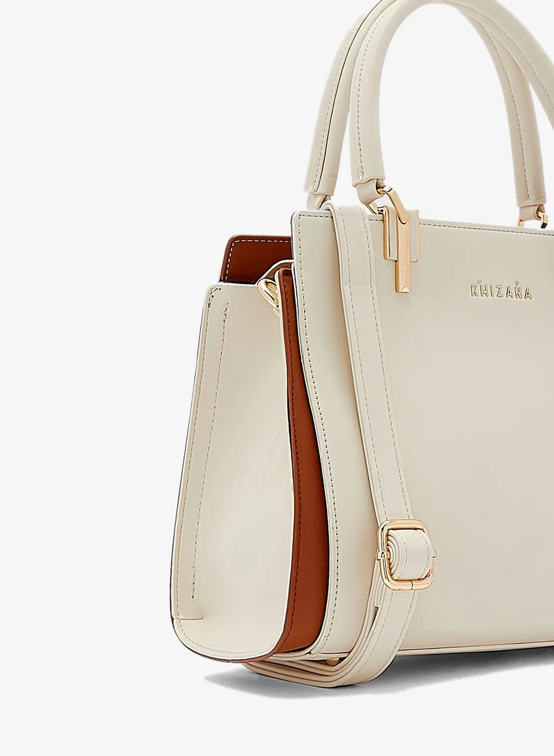 Khizana  Satchel Handbag With Contrast Detail for Women | Best Price UAE