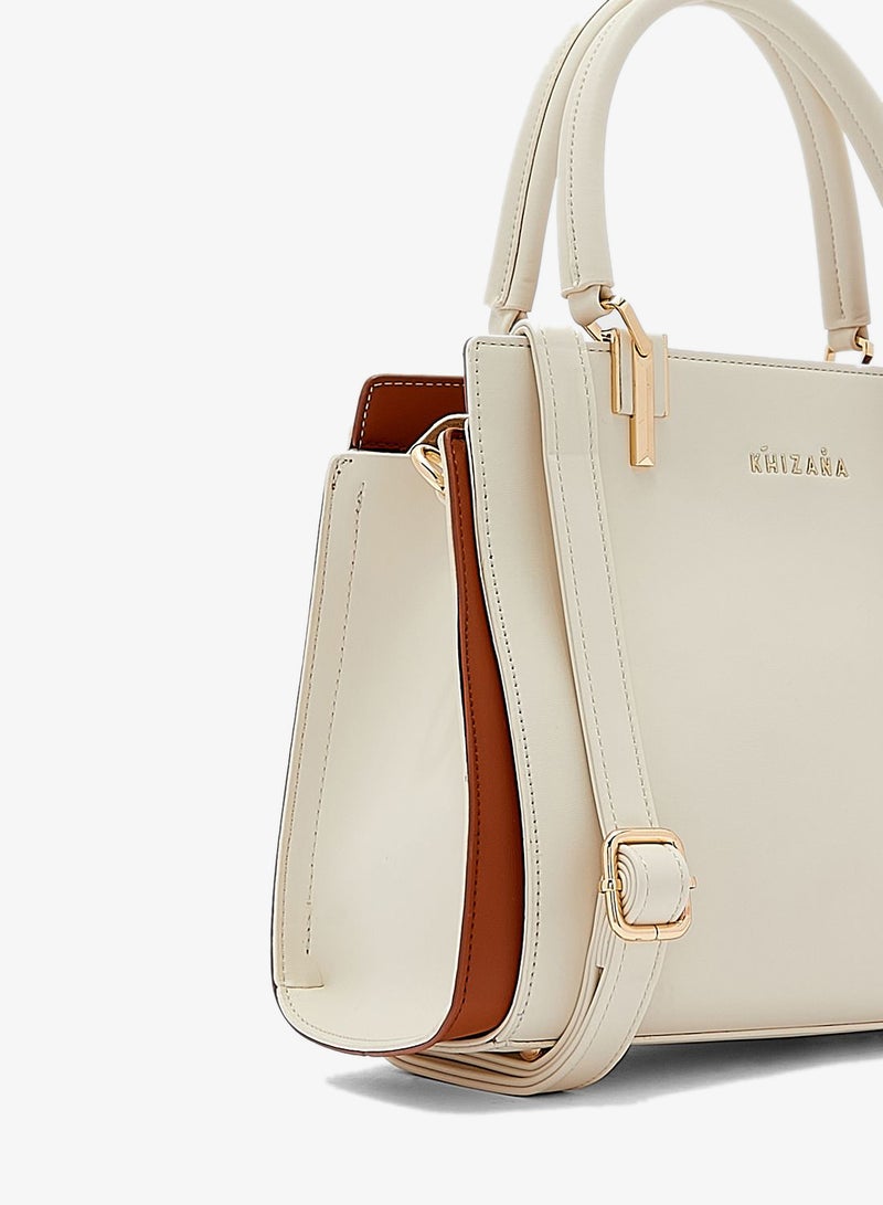 Khizana Satchel Handbag With Contrast Detail - Image 3