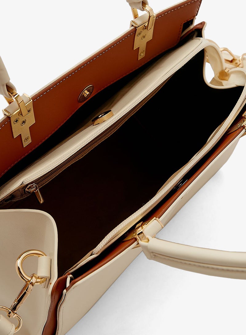 Khizana Satchel Handbag With Contrast Detail - Image 5