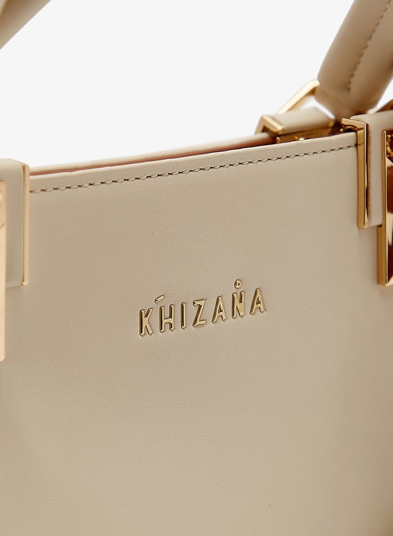 Khizana Satchel Handbag With Contrast Detail - Image 4