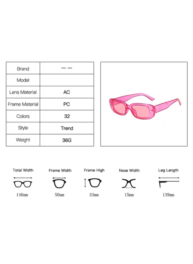 SOLARAE Retro Glasses, Sunglasses Women, Rectangle Sunglasses for Women/ Men Driving Glasses 90‚Äôs Vintage Small Square Eyewear UV Protection Glasse (4 pcs) - Image 3